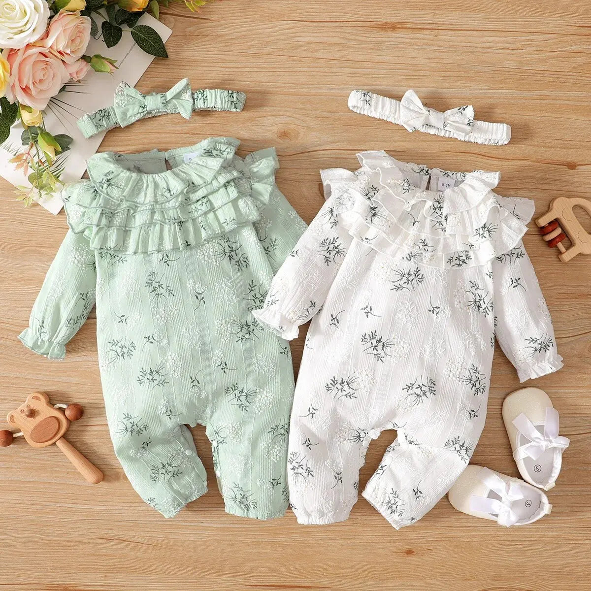 Bambino's Vintage Romper En Strik Set