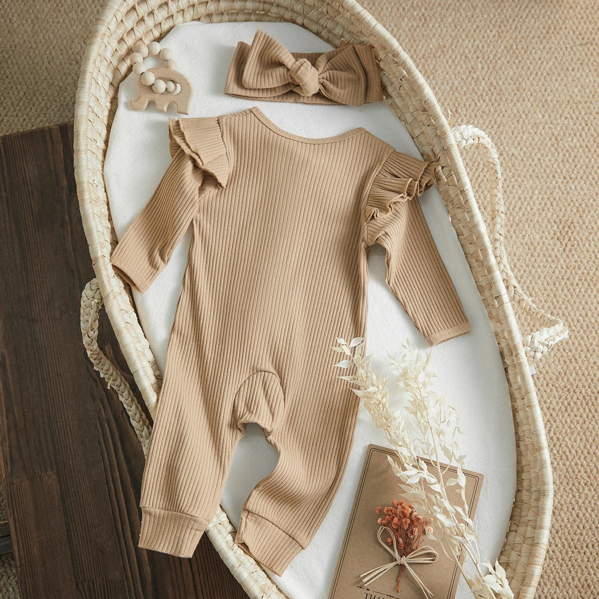 Bambino’s Geribde Ruches Romper