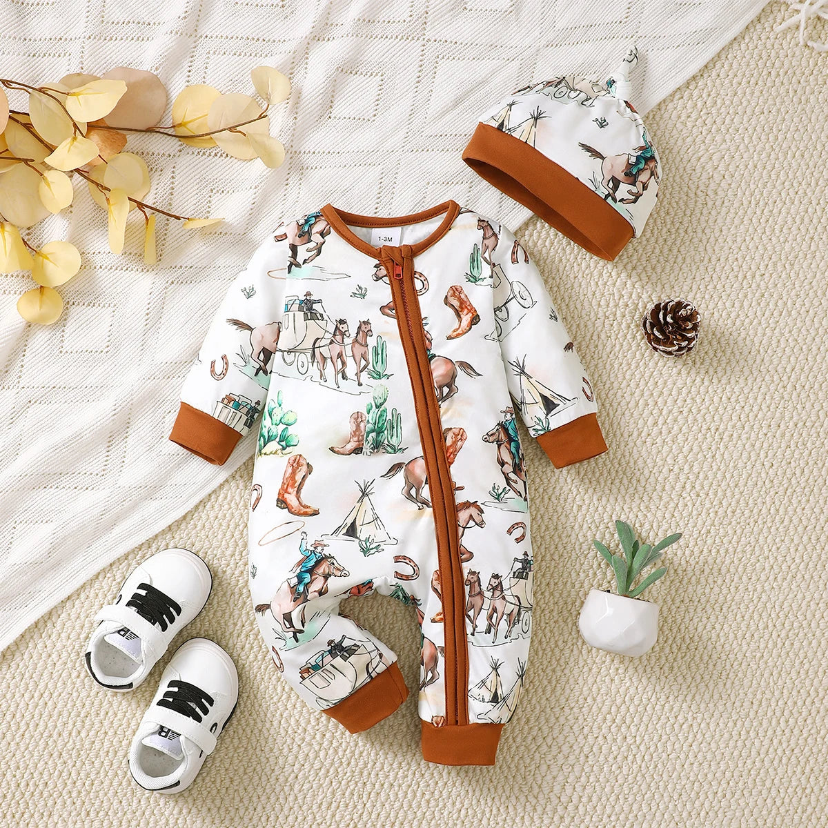 Bambino's Romper En Muts Set