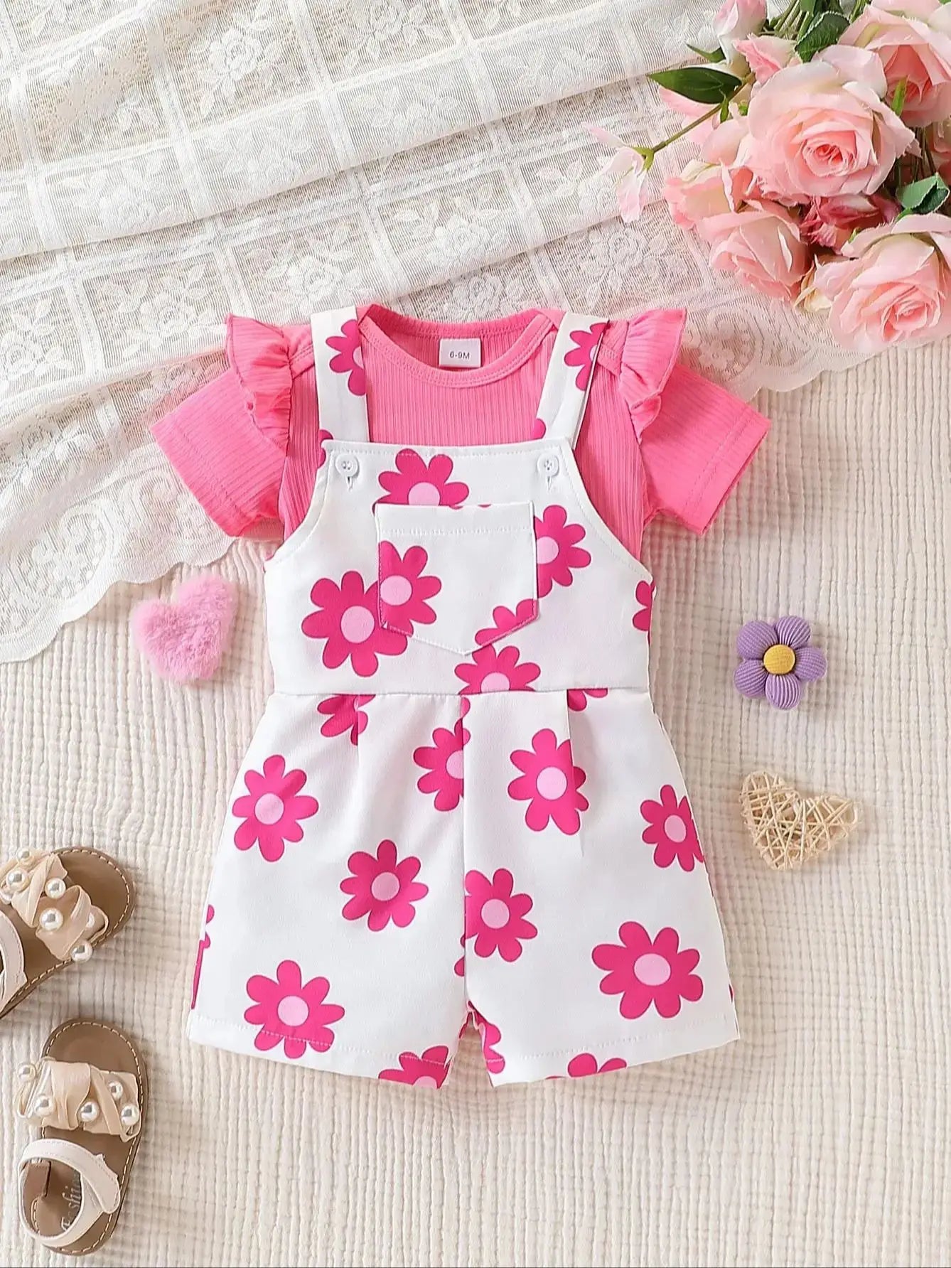 Bambino's Bloemen Jurk En Romper Set