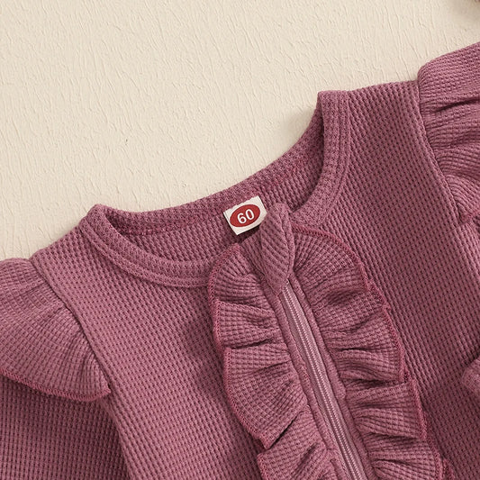 Bambino’s Geribde Ruche Romper Set