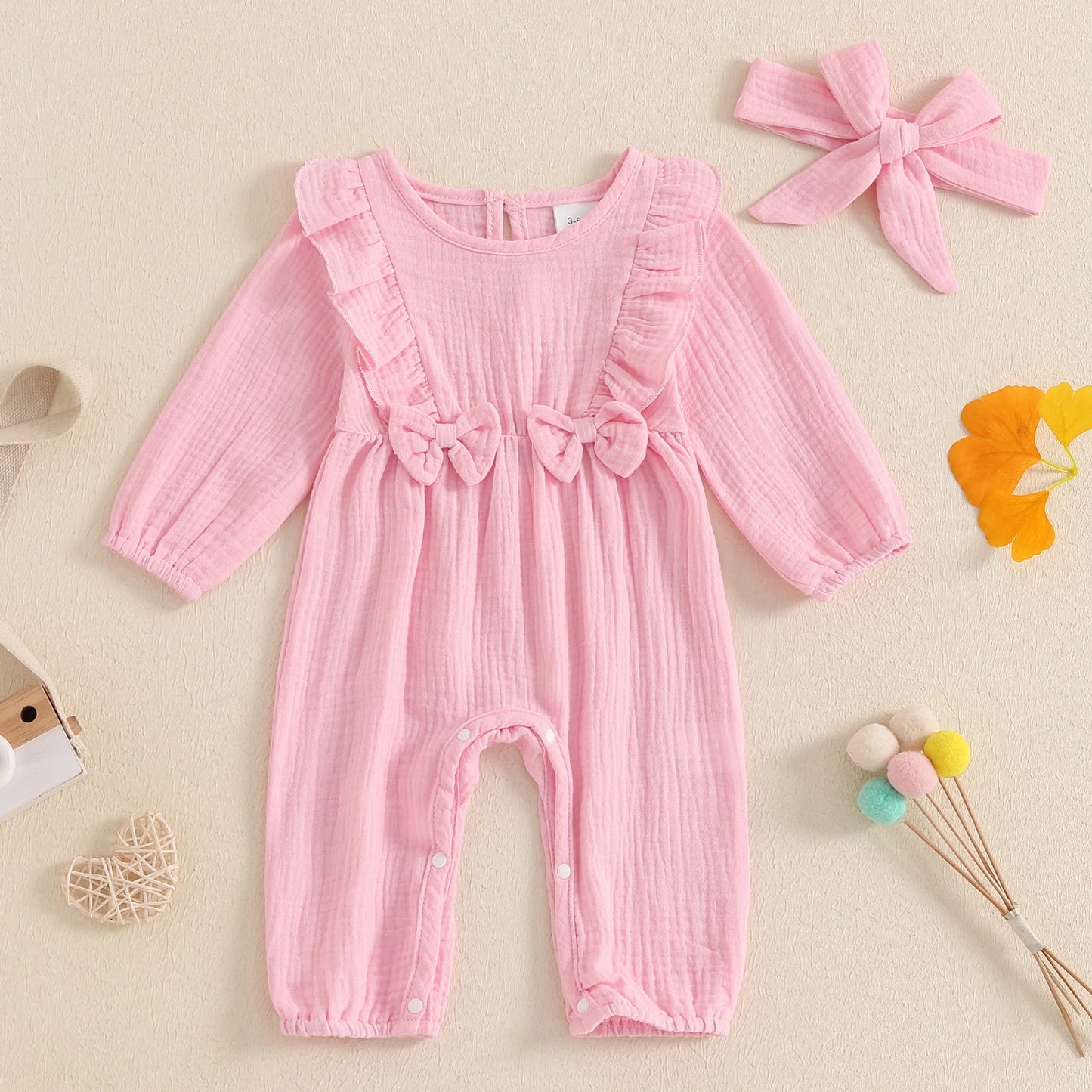 Bambino's Kleurrijke Romper En Strik Set