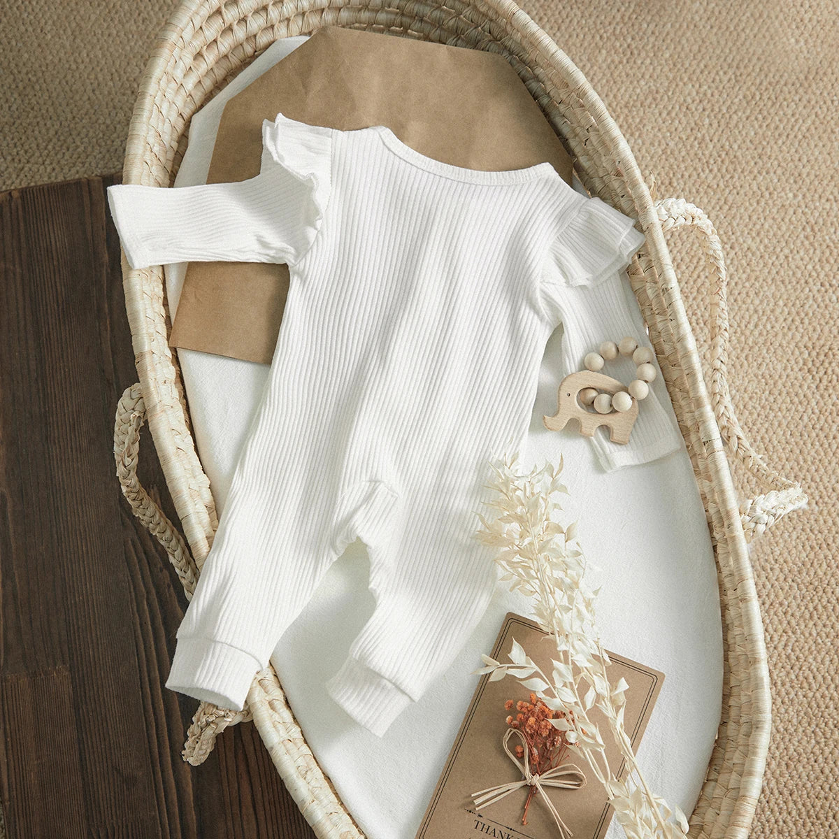 Bambino’s Geribde Ruches Romper