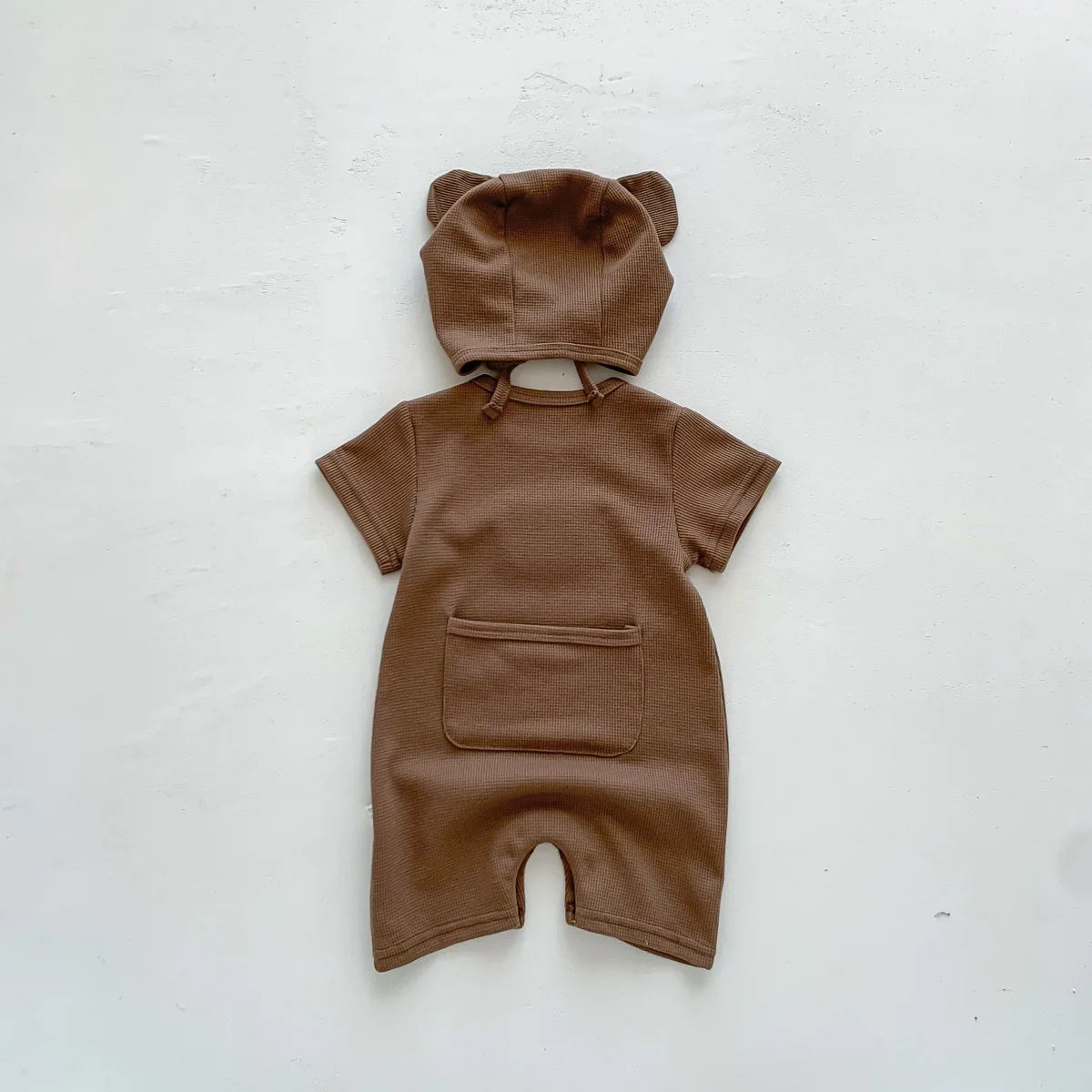 Bambino's Teddybeer Romper En Muts Set