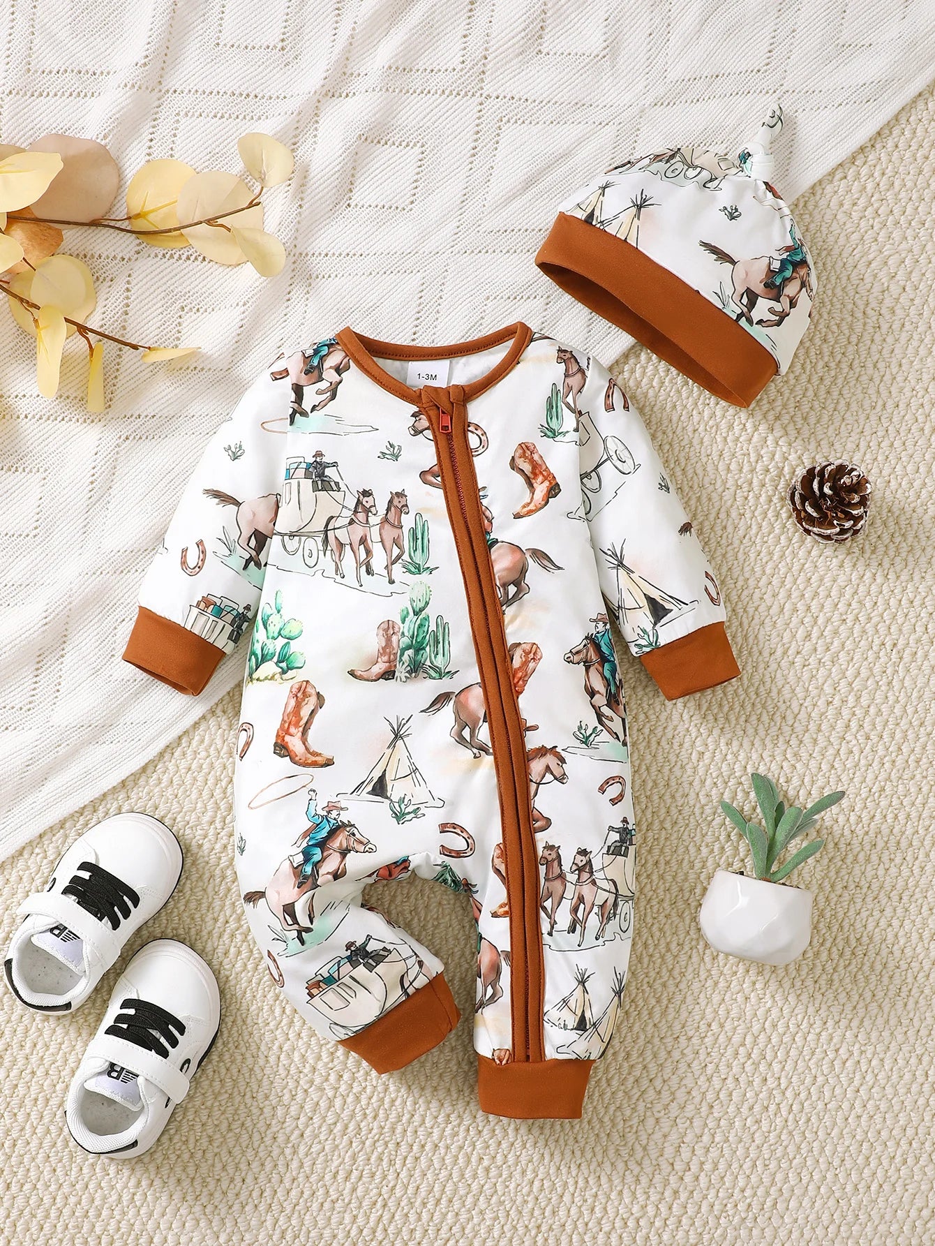 Bambino's Romper En Muts Set