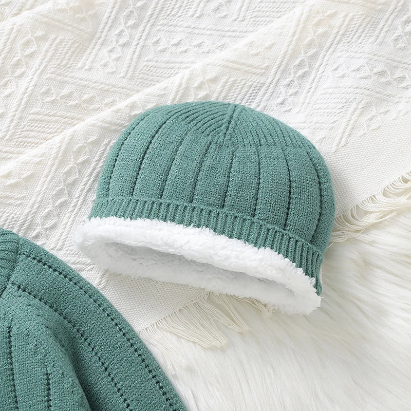 Bambino's Gebreide Romper En Muts Set
