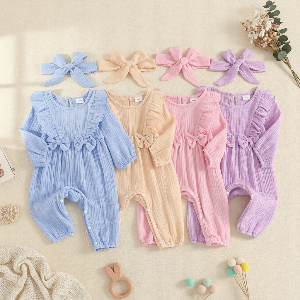 Bambino's Kleurrijke Romper En Strik Set