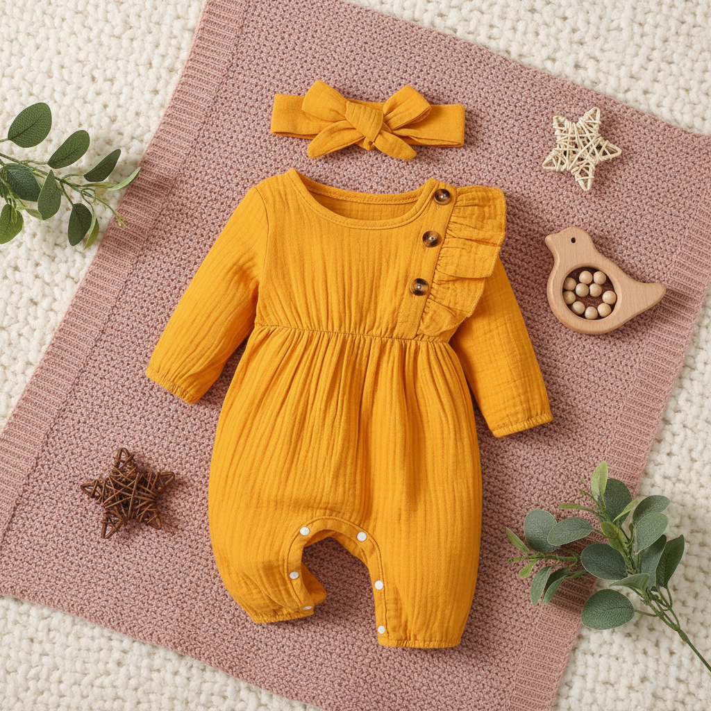 Bambino's Vintage Romper En Strik Set