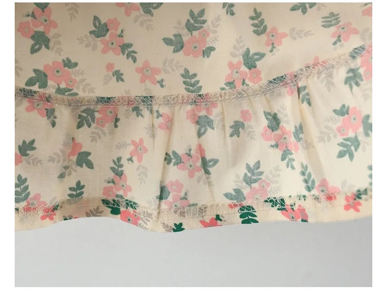 Bambino’s Bloemen Jurkje Met Kanten Kraag
