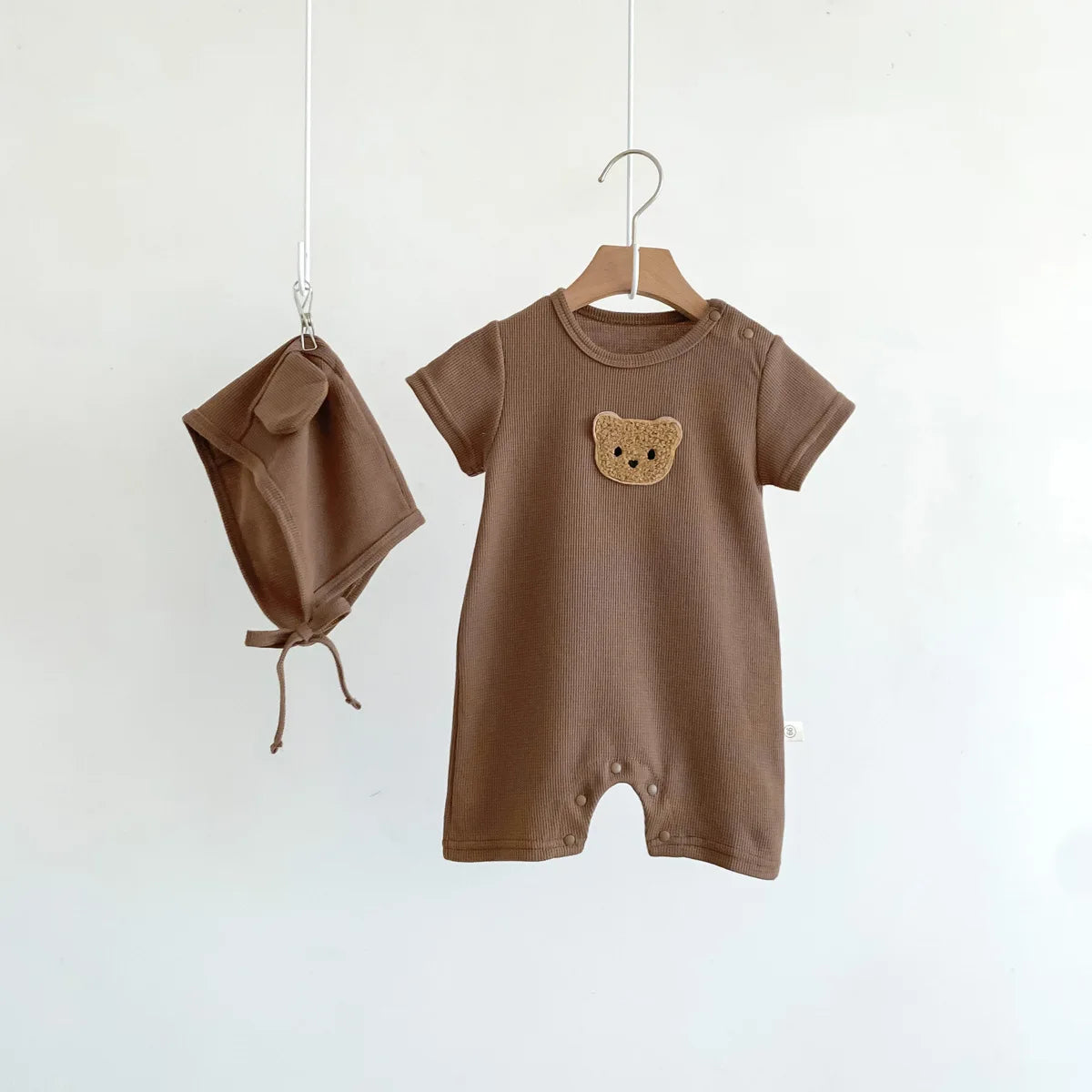 Bambino's Teddybeer Romper En Muts Set