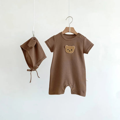 Bambino's Teddybeer Romper En Muts Set