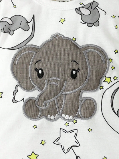 Bambino's Olifant Romper En Muts Set