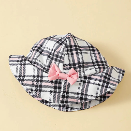 Bambino's Geruite Romper En Hoed Set
