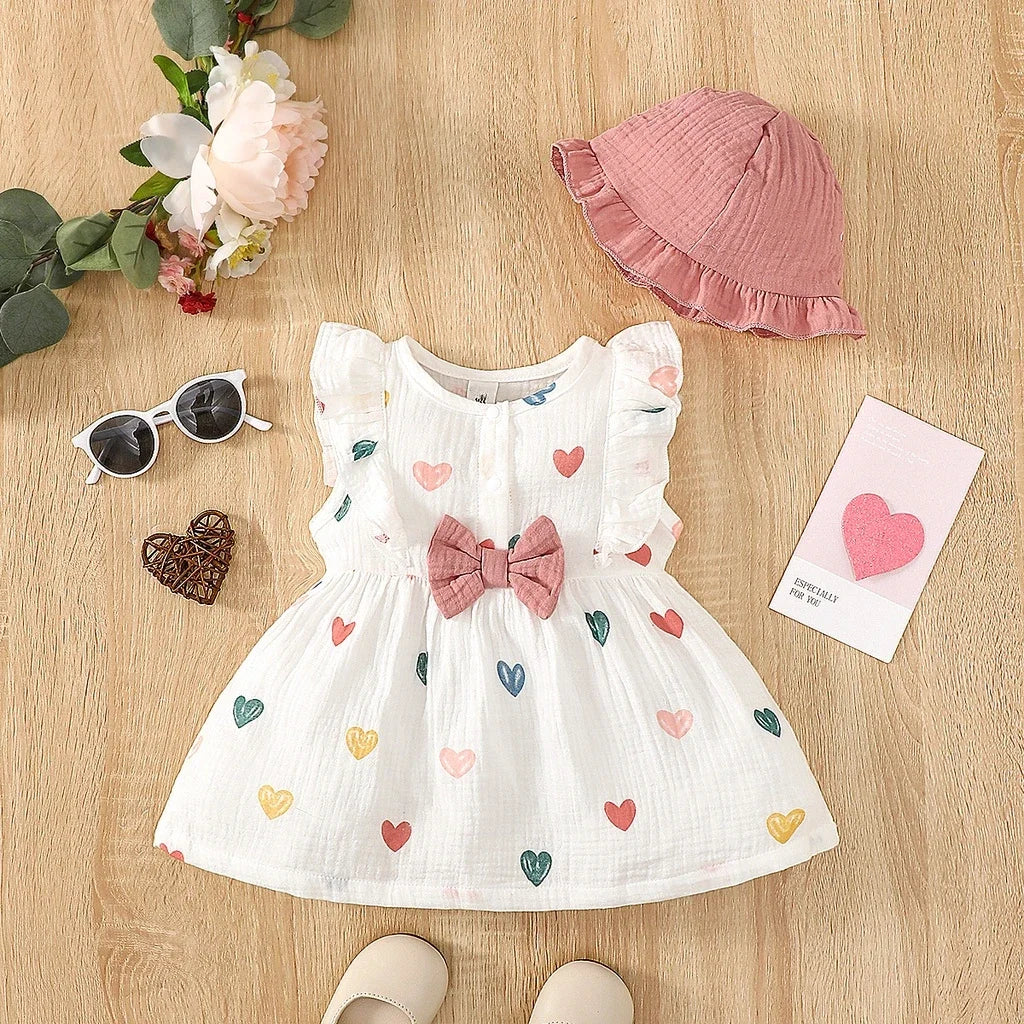 Bambino’s Hartjes Jurk En Hoedje Set