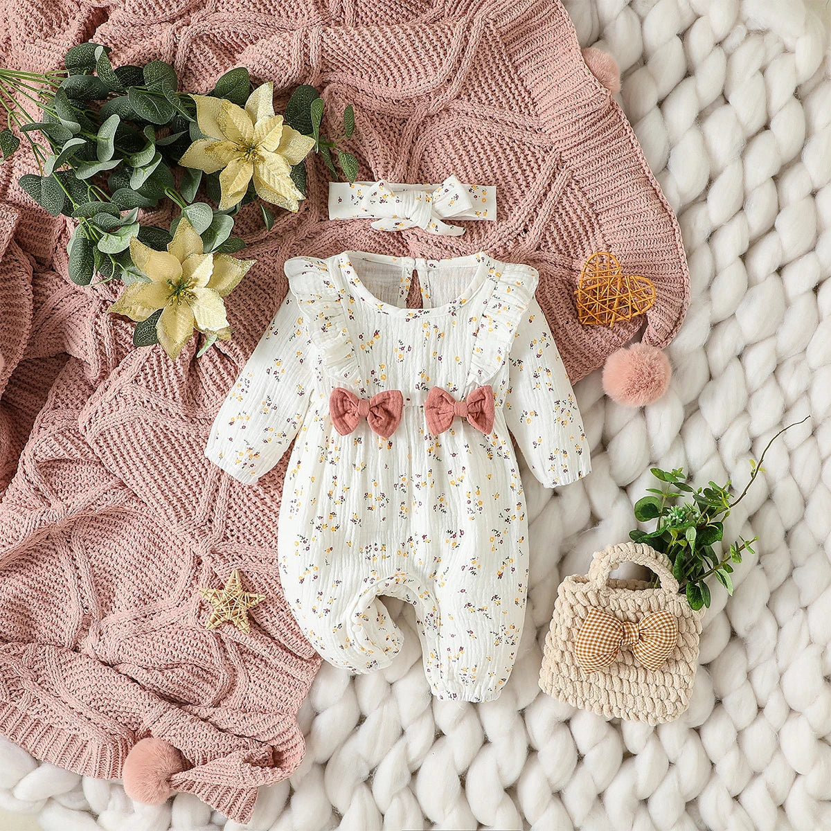 Bambino's Romper En strik Set