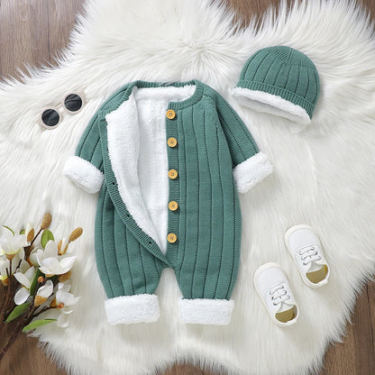 Bambino's Gebreide Romper En Muts Set