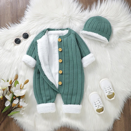 Bambino's Gebreide Romper En Muts Set