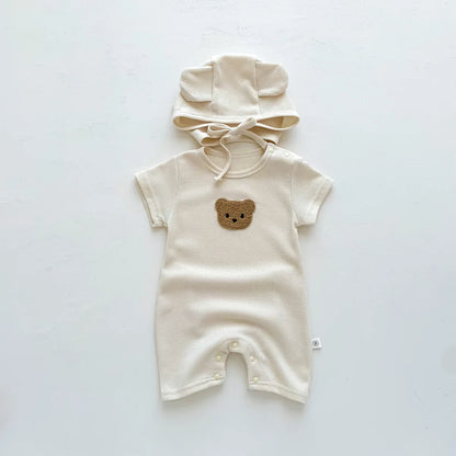 Bambino's Teddybeer Romper En Muts Set