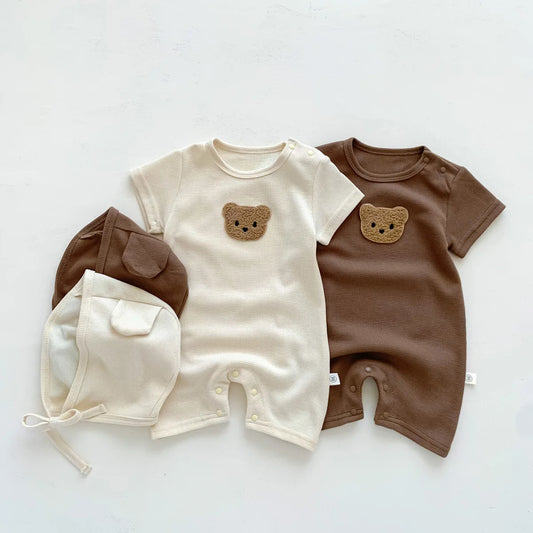 Bambino's Teddybeer Romper En Muts Set