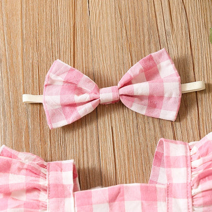 Bambino's Ruitjes Romper En Strik Set
