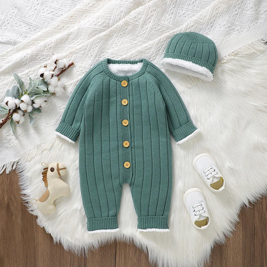 Bambino's Gebreide Romper En Muts Set