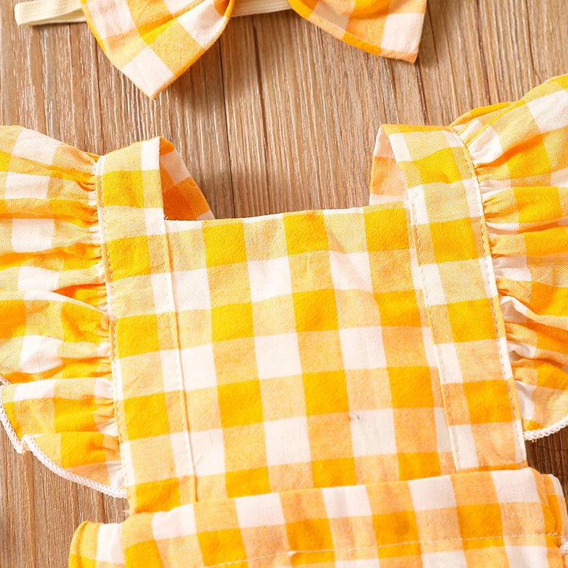 Bambino's Ruitjes Romper En Strik Set