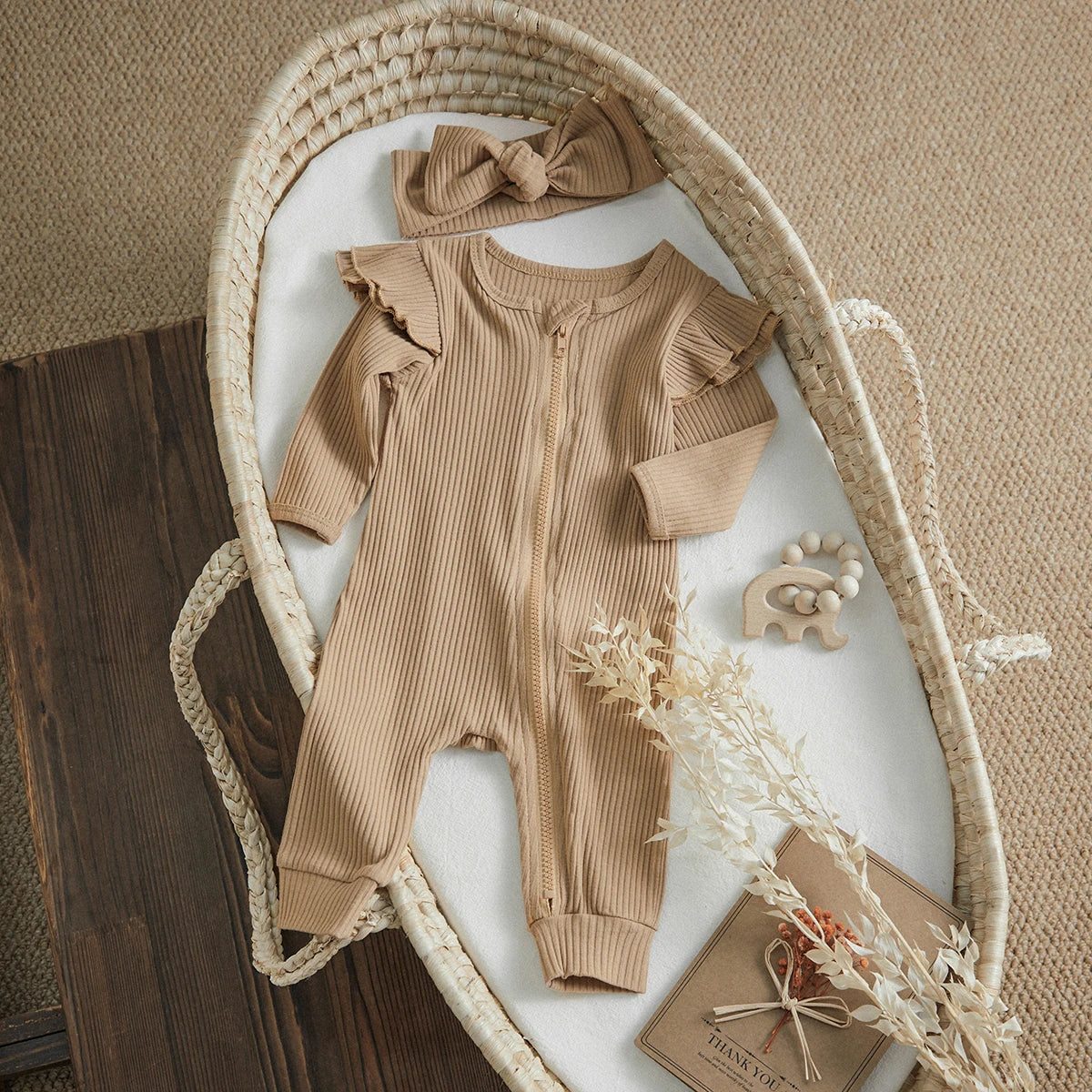 Bambino’s Geribde Ruches Romper