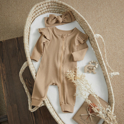 Bambino’s Geribde Ruches Romper