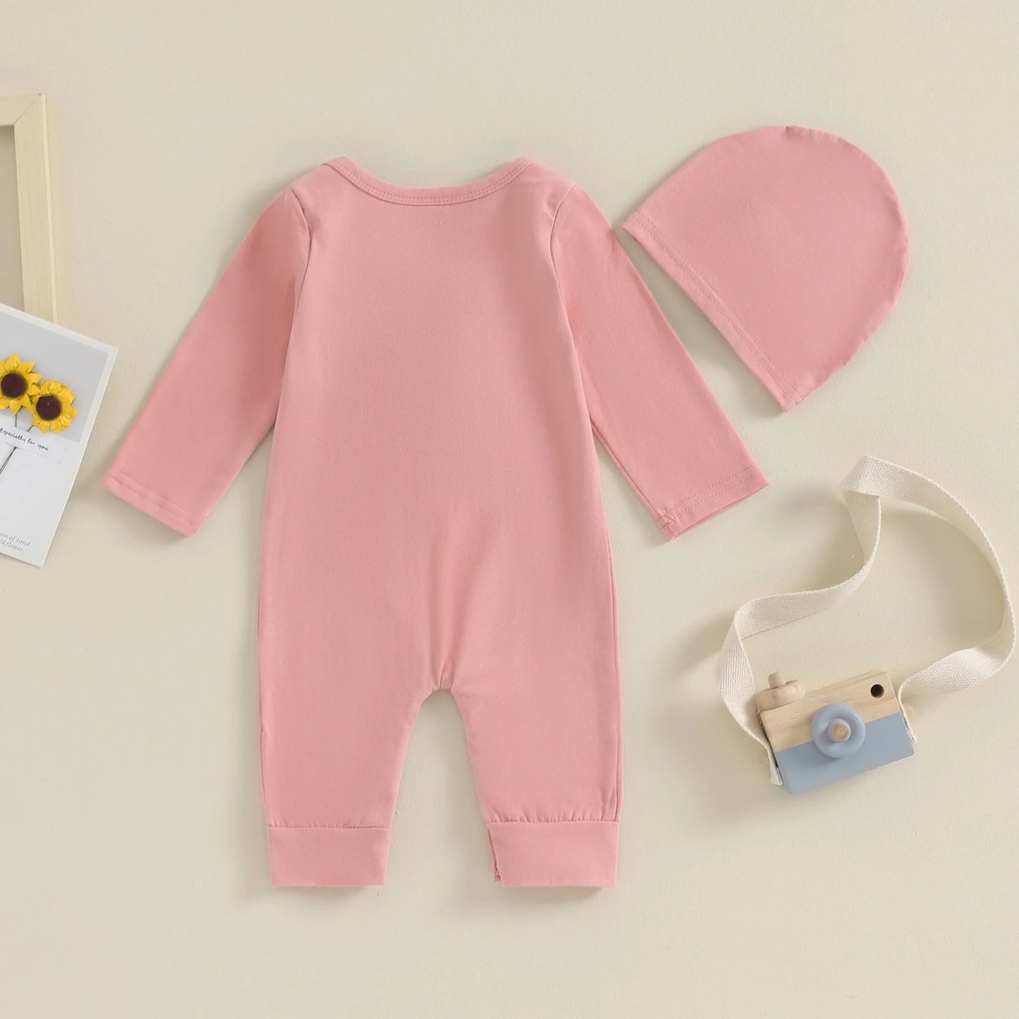 Bambino's Bloemen Romper En Muts Set