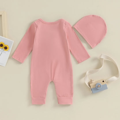 Bambino's Bloemen Romper En Muts Set