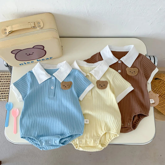 Bambino's Teddybeer Polo Romper