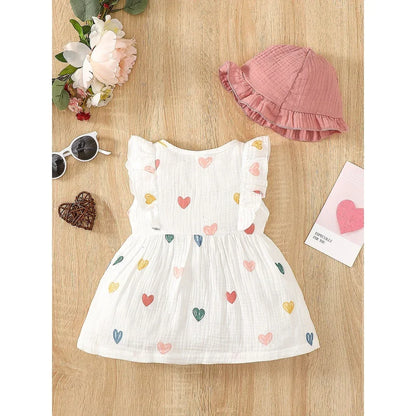 Bambino’s Hartjes Jurk En Hoedje Set