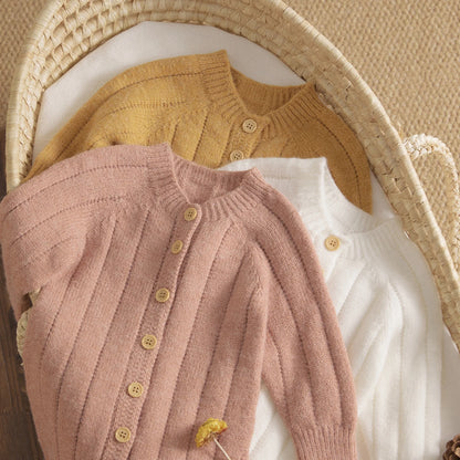 Bambino's Gebreide Romper En Muts Set