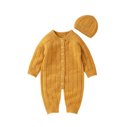 Bambino's Gebreide Romper En Muts Set