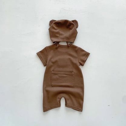 Bambino's Teddybeer Romper En Muts Set
