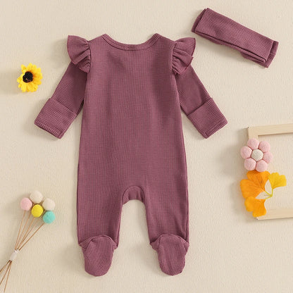 Bambino’s Geribde Ruche Romper Set