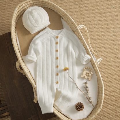 Bambino's Gebreide Romper En Muts Set