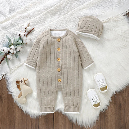 Bambino's Gebreide Romper En Muts Set