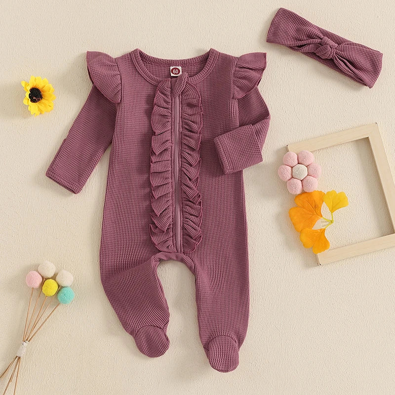 Bambino’s Geribde Ruche Romper Set