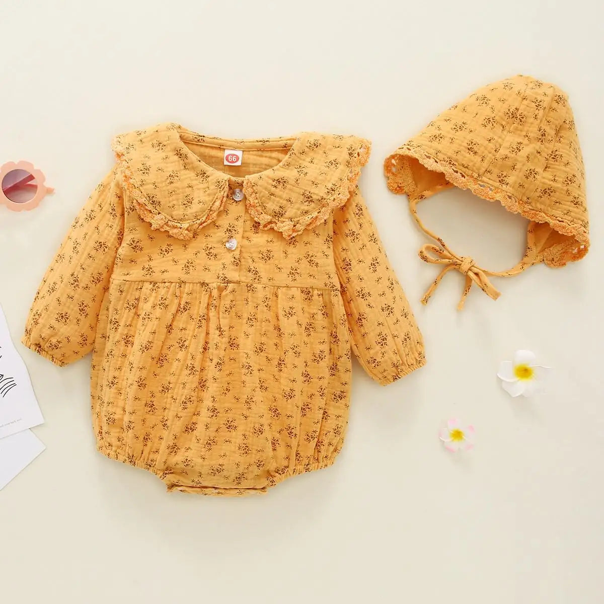 Bambino's Vintage Romper En Hoed Set
