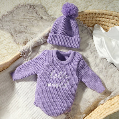 Bambino's Gebreide Romper En Muts Set