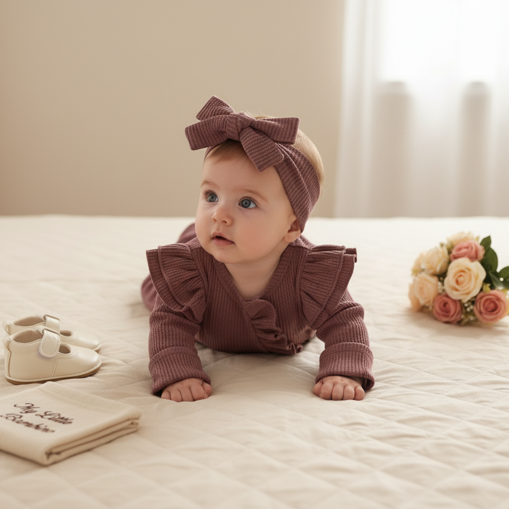 Bambino's Romper En Strik Set