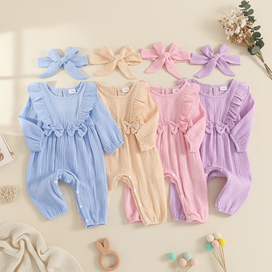 Bambino's Kleurrijke Romper En Strik Set