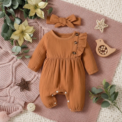 Bambino's Vintage Romper En Strik Set