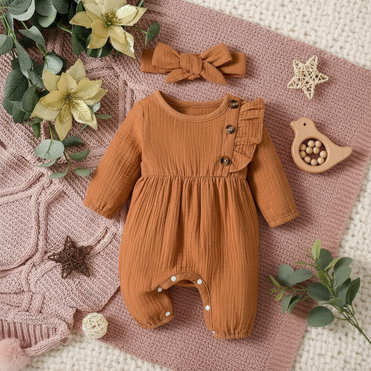 Bambino's Vintage Romper En Strik Set